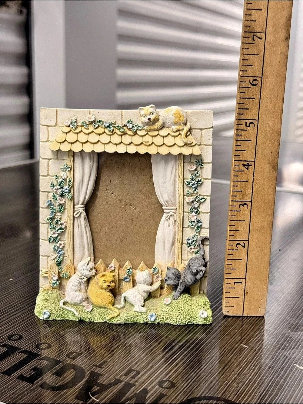 Cat Theater Decorative Picture Frame Cream & Green